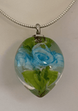 Aqua Rose Implosion Marble Beads