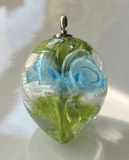Aqua Rose Implosion Marble Beads