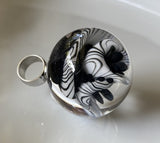 Black And White Wigwag Marble Beads