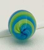 Mab Blue And Lime Ribbons Marble Beads