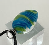 Mab Blue And Lime Ribbons Marble Beads