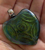 Ffb Blue Green Heart Free Form Beads