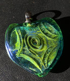Ffb Blue Green Heart Free Form Beads