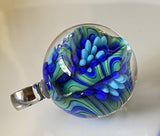 Blue Green Wig Wag Marble Beads