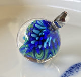 Blue Green Wig Wag Marble Beads