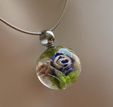 Blue Pink Rose Marble Beads