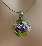 Blue Pink Rose Marble Beads