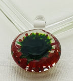 Cab Dark Red Implosion Carbochon Beads