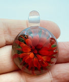 Cab Dark Red Implosion Carbochon Beads