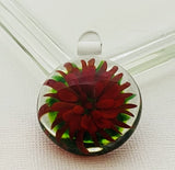 Cab Dark Red Implosion Carbochon Beads