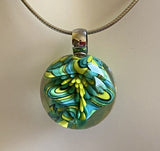 Green Wig Wag Marble Beads