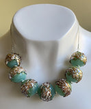 Jade Green Hollow Necklace Beads