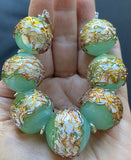 Jade Green Hollow Necklace Beads