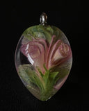 Pale Pink Rose Implosion Pendant Marble Beads