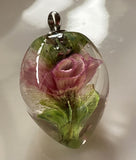 Pale Pink Rose Implosion Pendant Marble Beads