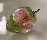 Pale Pink Rose Implosion Pendant Marble Beads