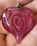 Pink Free Form Heart Beads