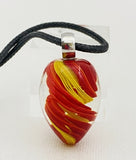 Mab Red And Yellow Ribbons Marble Beads