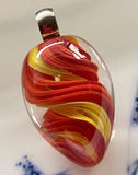 Mab Red And Yellow Ribbons Marble Beads