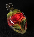 Mab Red Flower Implosion Marble Beads