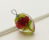 Mab Red Flower Implosion Marble Beads