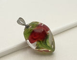 Mab Red Flower Implosion Marble Beads