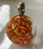 Red Orange Yellow Wig Wag Marble Beads