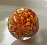 Red Orange Yellow Wig Wag Marble Beads