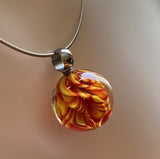 Red Orange Yellow Wig Wag Marble Beads