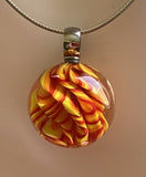 Red Orange Yellow Wig Wag Marble Beads