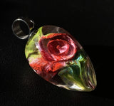 Mab Redpink Flower Implosion Marble Beads