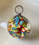 Red Turquoise Swirl Wig Wag Marble Beads