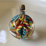 Red Turquoise Swirl Wig Wag Marble Beads