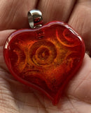 Small Red Orange Heart Free Form Beads