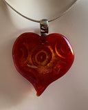 Small Red Orange Heart Free Form Beads