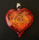 Small Red Orange Heart Free Form Beads