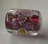 Deep Pink Small Barrel with Sterling Silver Caps