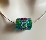 Turquoise Barrel with Sterling Silver Caps