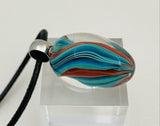 Mab Turquoise And Orange Ribbons Marble Beads