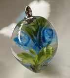 Turquoise Rose Implosion Pendant Marble Beads