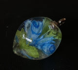 Turquoise Rose Implosion Pendant Marble Beads