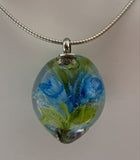 Turquoise Rose Implosion Pendant Marble Beads