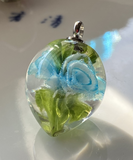 Aqua Rose Implosion Marble Beads