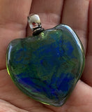 Ffb Blue Green Heart Free Form Beads