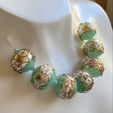 Jade Green Hollow Necklace Beads