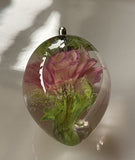 Pale Pink Rose Implosion Pendant Marble Beads
