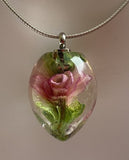 Pale Pink Rose Implosion Pendant Marble Beads