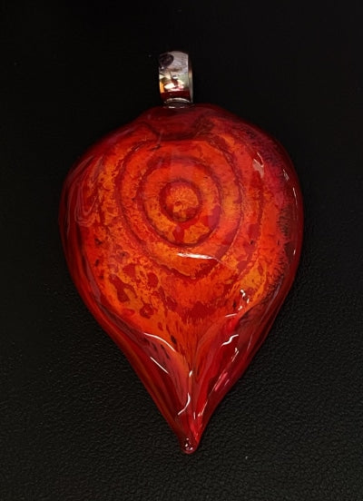 Ffb Red Orange Heart Free Form Beads
