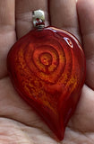 Ffb Red Orange Heart Free Form Beads