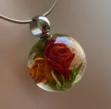 Red Orange Yellow Roses Marble Beads